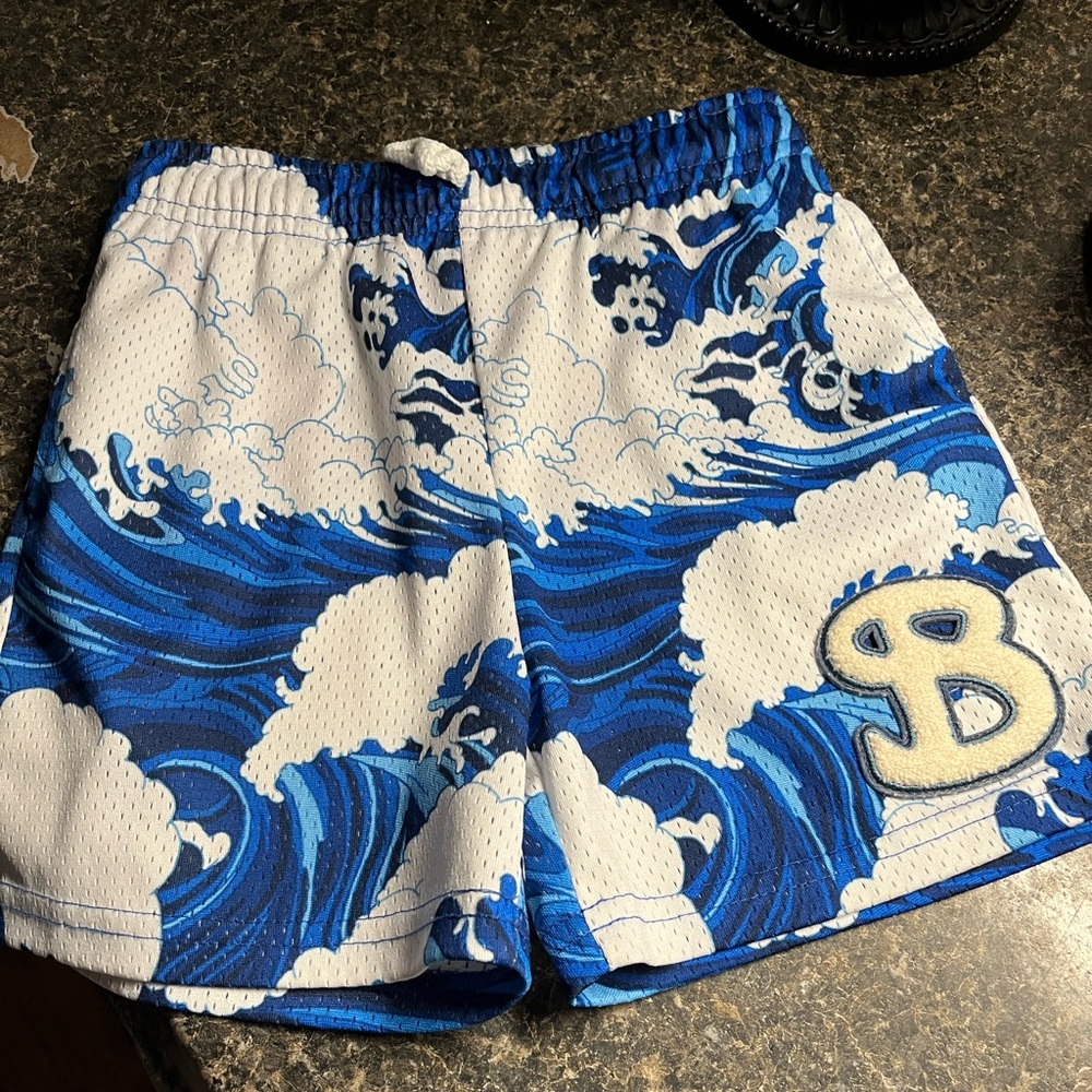 BKTSQD Blue & White Athletic Shorts
